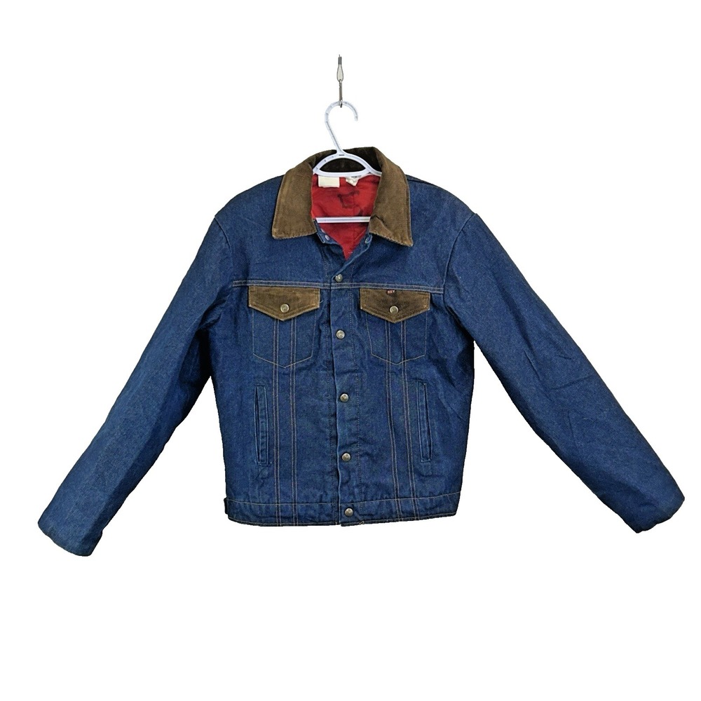 Vintage KEY Imperial Denim Jacket Size S/M Mens Work Wear Lined USA Made
